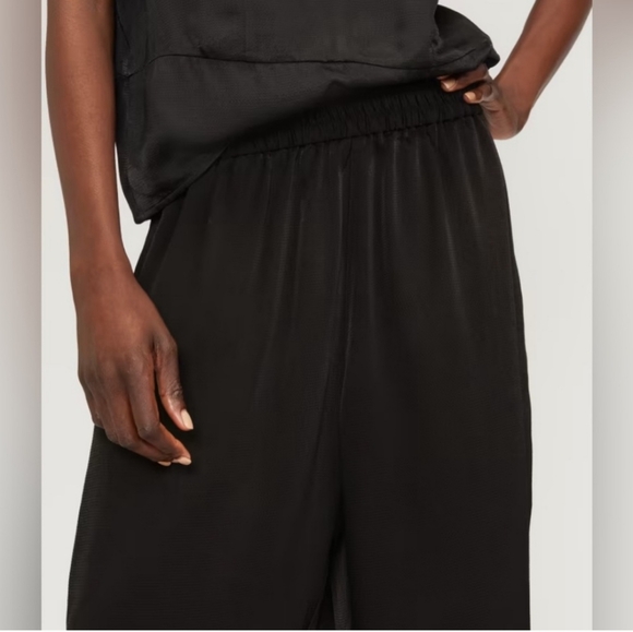 Everlane Satin Black Wide-Leg Pants - Picture 3 of 6